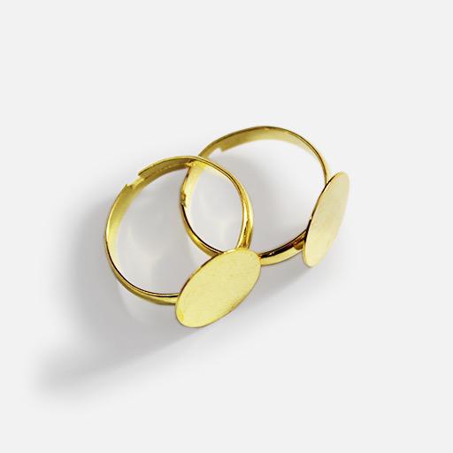 RAYHER Ring Base w/ Plate 12mm x 2 Gold