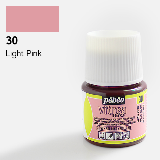 PEBEO Vitrea 160 Water-Based Glass Paint 45ml Light Pink