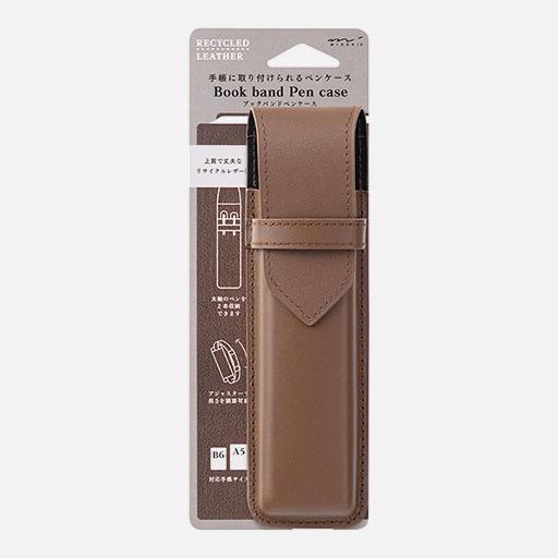 MIDORI Book Band Pen Case Leather A5 Brown