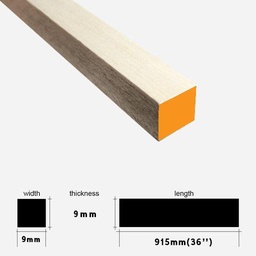 [ARTMILL 3674] ARTMILL Balsa Square Stick 9mm x 9mm x 915mm Orange