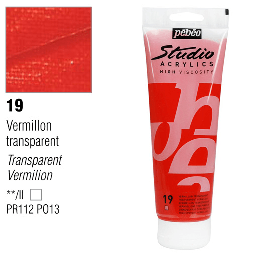 [PEBEO 169019] PEBEO Studio Acrylic 250ml 19 Transparent Vermilion