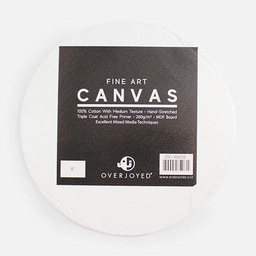 [OVJ A9008] OVJ Circle Cotton Canvas Board 280gsm 8” Bulk Pack x 10