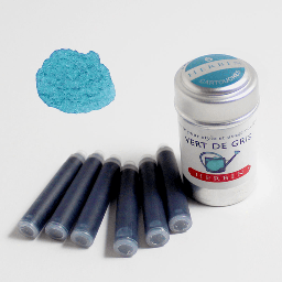 [JACQUES HERBIN 20107T] JACQUES HERBIN Fountain Pen Ink Cartridge x 6 Vert De Gris