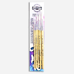 [KOH-I-NOOR 9935S05004PS] KOH-I-NOOR White Taklon Round Brush 2-12 Set x 5