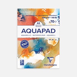 [CLAIREFONTAINE 975720] CLAIREFONTAINE Aquapad Watercolor Paper Pad 300gsm Cold Press A5 x 70