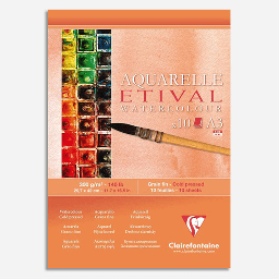 [CLAIREFONTAINE 96306] CLAIREFONTAINE Etival Watercolor Paper Pad Cold Press 300gsm A3 x 10