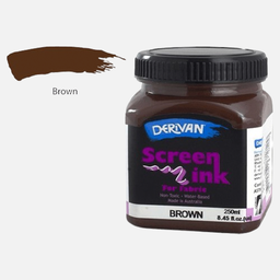 [DERIVAN 1SI2BKBR] DERIVAN Fabric Screen Ink 250ml Brown