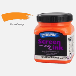 [DERIVAN 1SI2BKFO] DERIVAN Fabric Screen Ink 250ml Fluorescent Orange