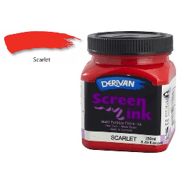 [DERIVAN 1SI2S] DERIVAN Fabric Screen Ink 250ml Scarlet