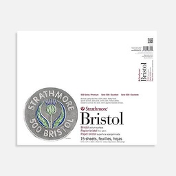 [STRATHMORE 580-82-1] STRATHMORE 500 Series 2-Ply Vellum Bristol Paper Pad 14” x 17” x 15
