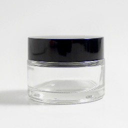 [OVJ 8888888817468] OVJ Glass Jar Wide Base With Black Cap 30ml