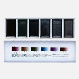 [BOKU-UNDO 15452] BOKU-UNDO Japanese Watercolor Shadow Black Set x 6