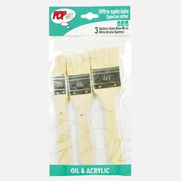 [PEBEO 950450] PEBEO Pop Art White Bristle Spalters Brush Set x 3