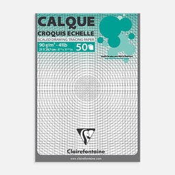 [CLAIREFONTAINE 97131] CLAIREFONTAINE Scaled Drawing Tracing Paper 90gsm A4 x 50