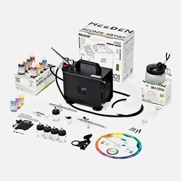 [MEEDEN MDAS18B] MEEDEN Airbrush Kit With Compressor (Includes 24 Paints)