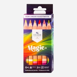 [KOH-I-NOOR 3404N15002KS] KOH-I-NOOR Magic Multi-Color Pencil & Eraser & Sharpener Set x 15