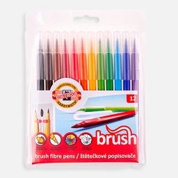 [KOH-I-NOOR 771009AB01TE] KOH-I-NOOR Brush Fibre Pen Set x 12