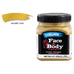 [DERIVAN 1FP2MGO] DERIVAN Face & Body Paint 250ml Metallic Gold