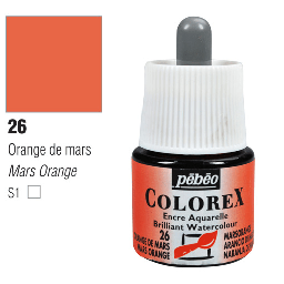 [PEBEO 341026] PEBEO Colorex Watercolor Ink 45ml 26 Mars Orange