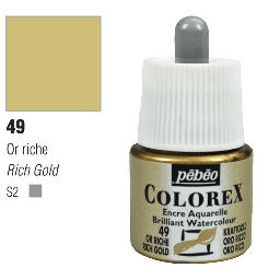 [PEBEO 342049] PEBEO Colorex Watercolor Ink 45ml 49 Rich Gold