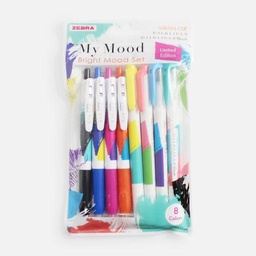[ZEBRA SE-MM-8C-B] ZEBRA My Mood Sarasa Clip Set x 8 Bright Mood