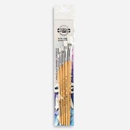 [KOH-I-NOOR 9936S05003PS] KOH-I-NOOR White Taklon Flat Brush Set x 5