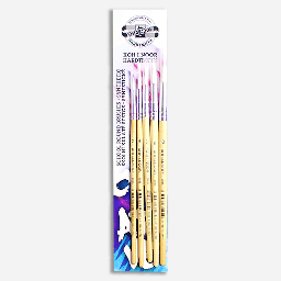 [KOH-I-NOOR 9935S05003PS] KOH-I-NOOR White Taklon Round Brush 2-10 Set x 5