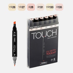 [SHINHAN 1100622] SHINHAN Touch Twin Marker Skin Tones A Set x 6
