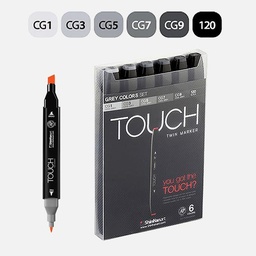 [SHINHAN 1100604] SHINHAN Touch Twin Marker Cool Grey Set x 6