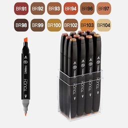 [SHINHAN 1101210] SHINHAN Touch Twin Marker Wood Color Set x 12