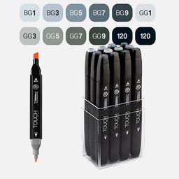 [SHINHAN 1101208] SHINHAN Touch Twin Marker Blue/Green Grey Set x 12