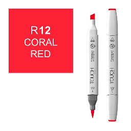 [SHINHAN 1210012] SHINHAN Touch Brush Twin Marker R12 Coral Red