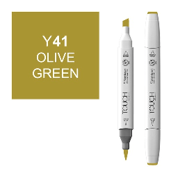 [SHINHAN 1210041] SHINHAN Touch Brush Twin Marker Y41 Olive Green