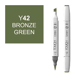 [SHINHAN 1210042] SHINHAN Touch Brush Twin Marker Y42 Bronze Green