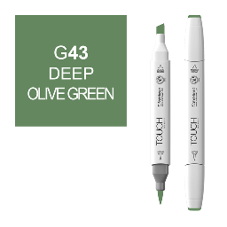 [SHINHAN 1210043] SHINHAN Touch Brush Twin Marker G43 Deep Olive Green