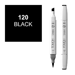 [SHINHAN 1210120] SHINHAN Touch Brush Twin Marker 120 Black