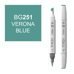 [SHINHAN 1210251] SHINHAN Touch Brush Twin Marker BG251 Verona Blue