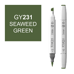 [SHINHAN 1210231] SHINHAN Touch Brush Twin Marker GY231 Seaweed Green