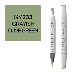[SHINHAN 1210233] SHINHAN Touch Brush Twin Marker GY233 Greyish Olive Green