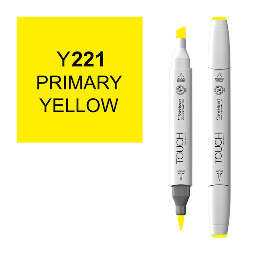 [SHINHAN 1210221] SHINHAN Touch Brush Twin Marker Y221 Primary Yellow