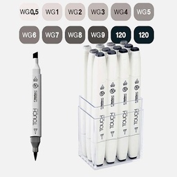 [SHINHAN 1211201] SHINHAN Touch Brush Twin Marker Warm Grey Set x 12