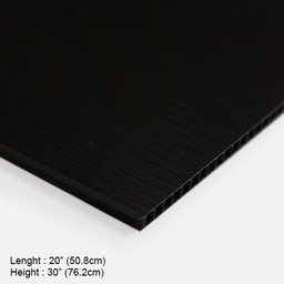 OVJ Plastic Corrugated Board 3mm x 50cm x 75cm Black