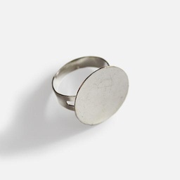 [RAYHER 2228421] RAYHER Ring Base w/ Plate 20mm Platinum