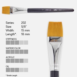 [SKYISTS S202-5/8] SKYISTS Golden Taklon Flat Brush 5/8”