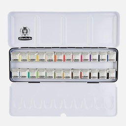 [SCHMINCKE 75424097] SCHMINCKE Akademie Watercolor 1/2 Pan Set x 24