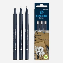 [SCHNEIDER 197593] SCHNEIDER Pictus Drawing Pen Black Set x 3