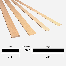 [BUD NOSEN 3157*] BUD NOSEN Basswood Stick 1.5mm x 10mm x 610mm