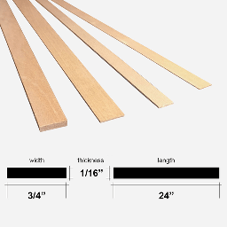 [BUD NOSEN 3159*] BUD NOSEN Basswood Stick 1.5mm x 20mm x 610mm