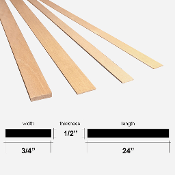 [BUD NOSEN 3659] BUD NOSEN Basswood Stick 1/2” x 3/4” x 24”