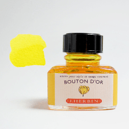 [JACQUES HERBIN 13053T] JACQUES HERBIN Fountain Pen Ink 30ml Buttercup Yellow (Bouton D’or)